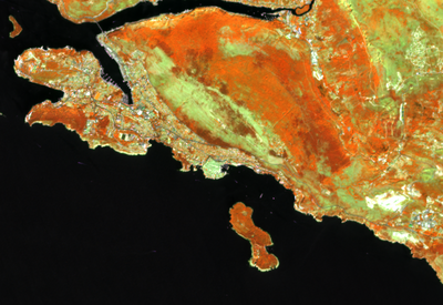 "Magic Eyes" Sentinel-2 image; clouds are white, water surfaces are black, evergreen forests are bright red. Bare rock surfaces are neon green, grass areas are green, large tarmac surfaces are grey https://link.dataspace.copernicus.eu/ge2m August 2025 "Magic Eyes" Sentinel-2 image; clouds are white, water surfaces are black, evergreen forests are bright red. Bare rock surfaces are neon green, grass areas are green, large tarmac surfaces are grey https://link.dataspace.copernicus.eu/ge2m August 2025